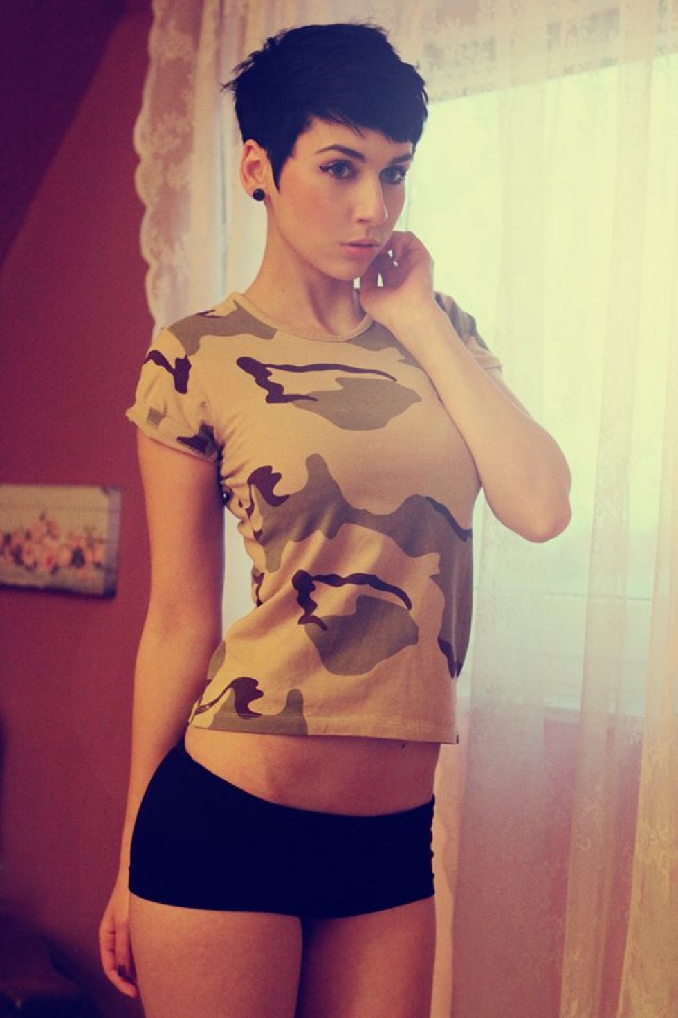 Women with a short haircut private