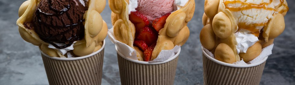 Waffles with ice cream