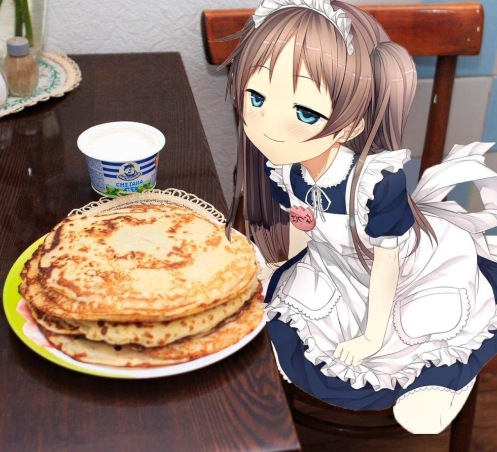 Tyanka with pancakes