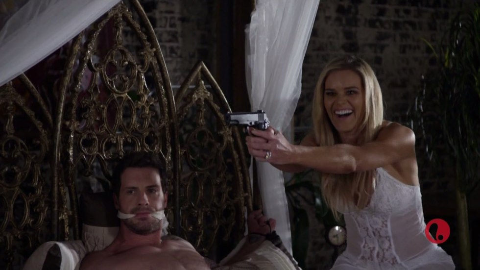 The woman seduces the boy