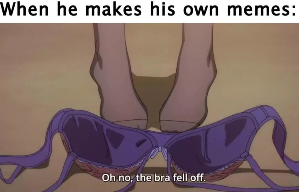Oh no, my bra fell a meme