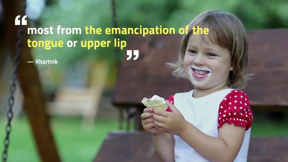 The girl eats ice cream for a swing