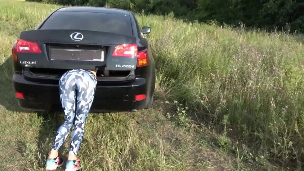 The girl got stuck in the trunk