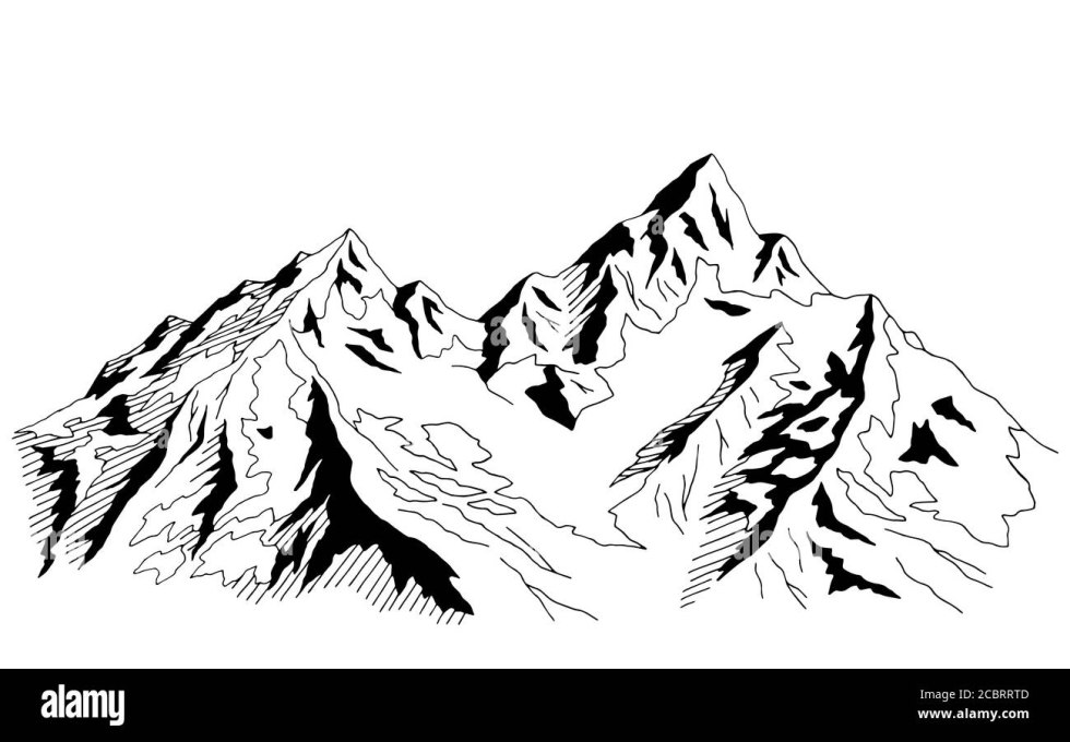 Mountain Vector Black White