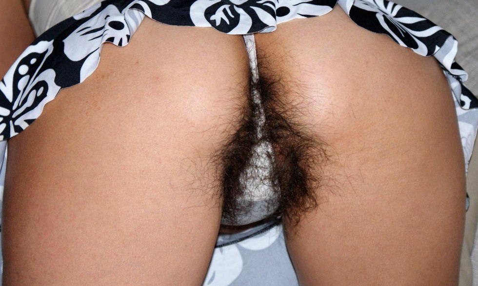 Blonde with hairy pussy in panties