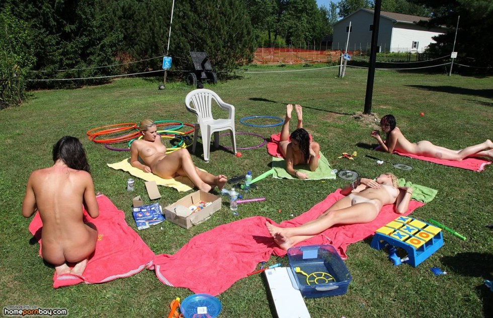 Wife without panties sunbathes in the country