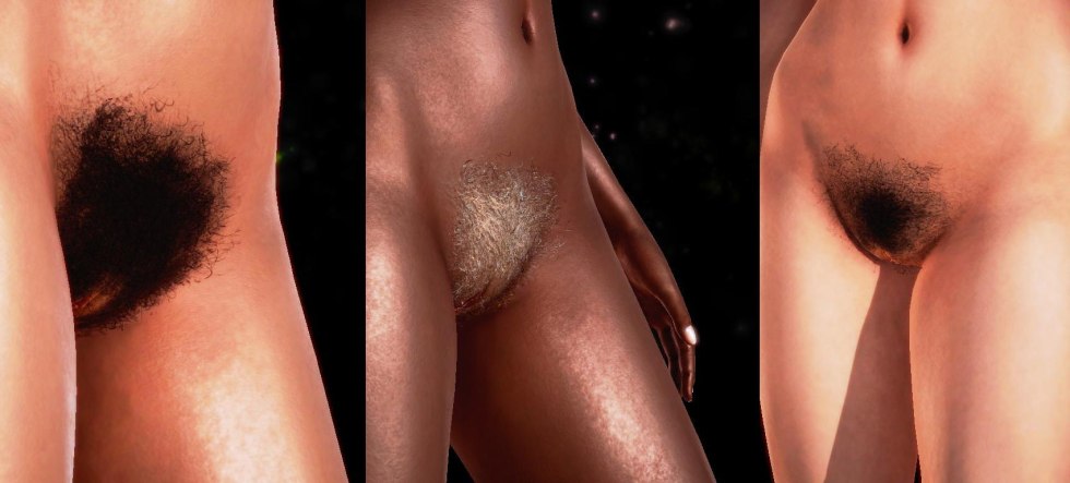 Light hair on the pubis