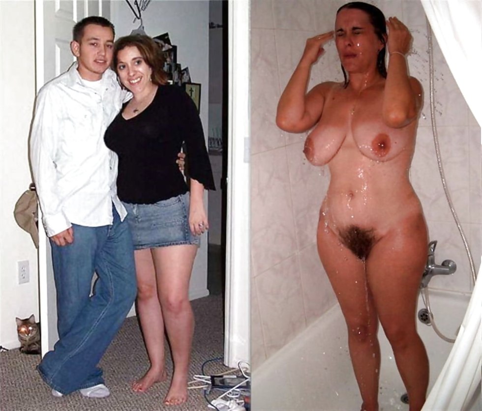 Dressed undressed nude puffy shaggy mothers