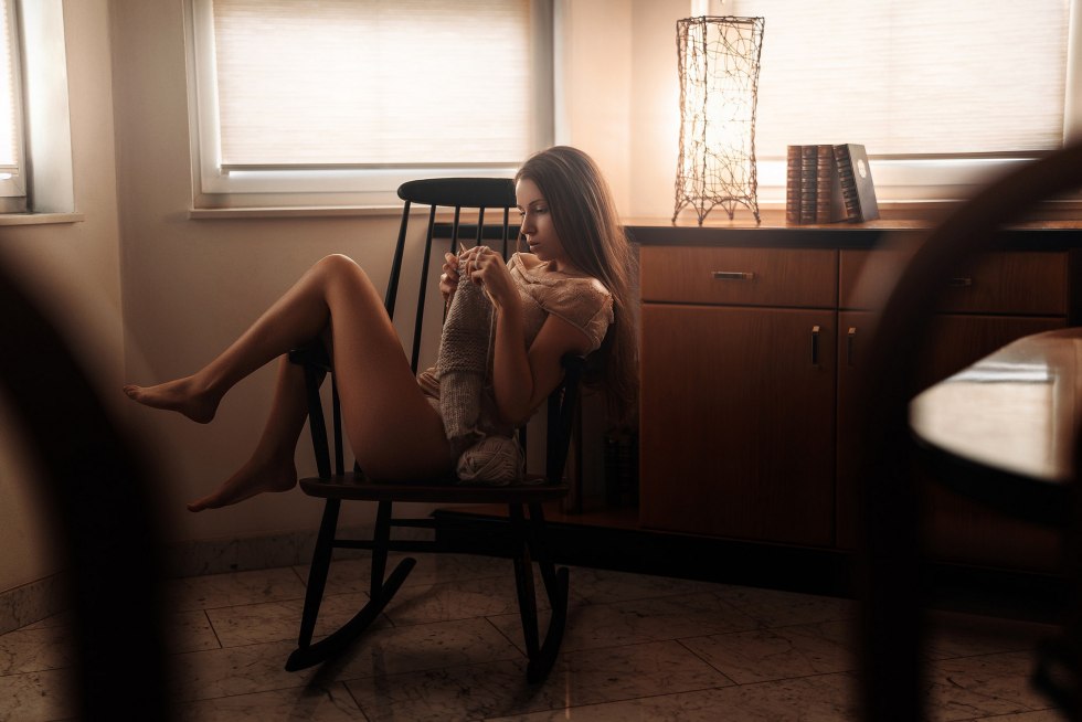 Girl in the room photo shoot