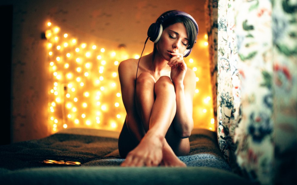 Beautiful girl in headphones