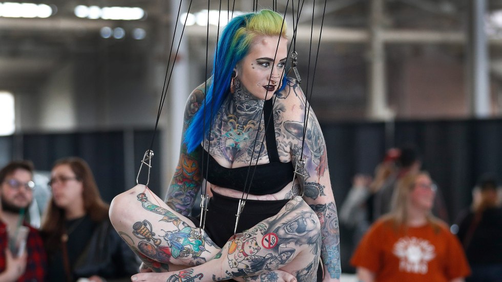 Girls with a hoop without panties