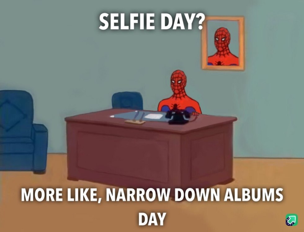 Spider man sits at the table