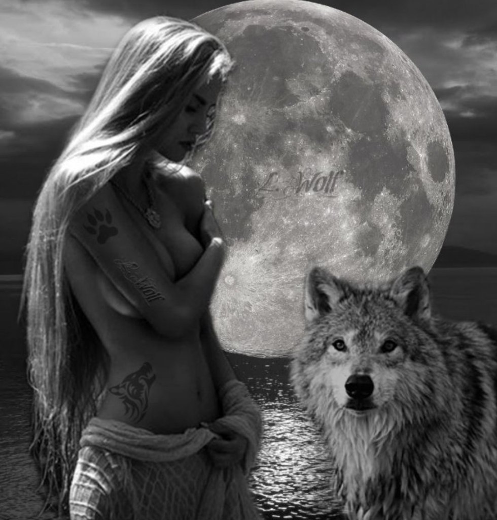 Girl with a wolf