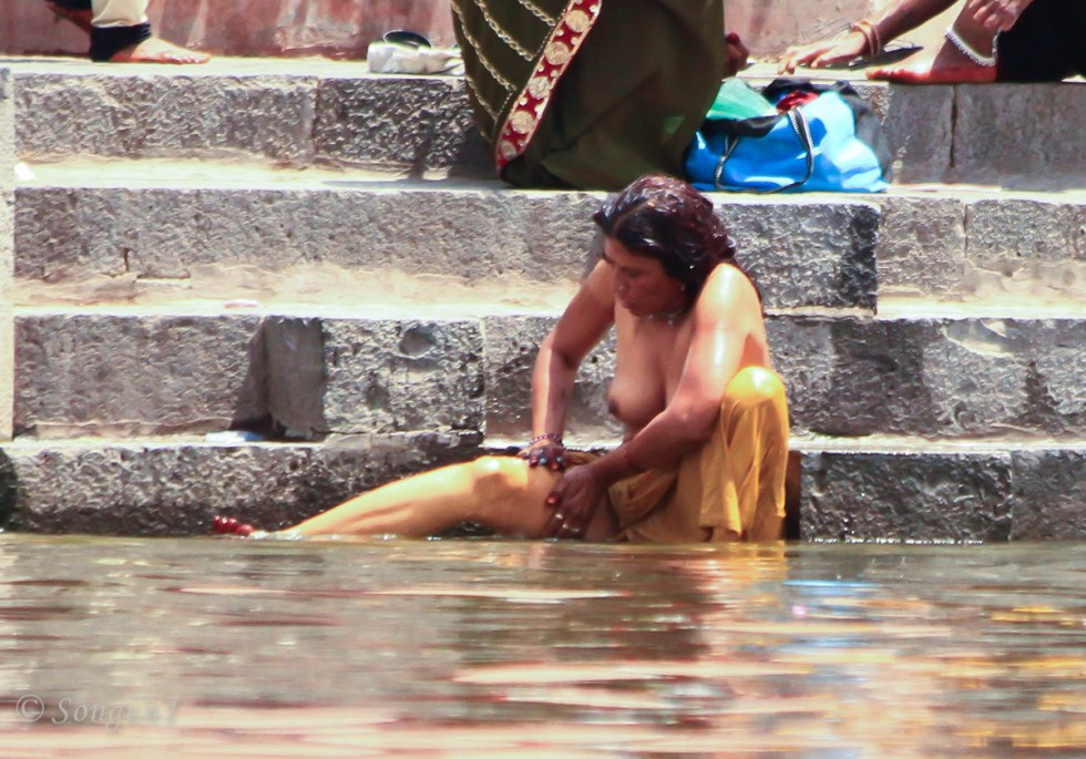 Indonesian Girl River Bath