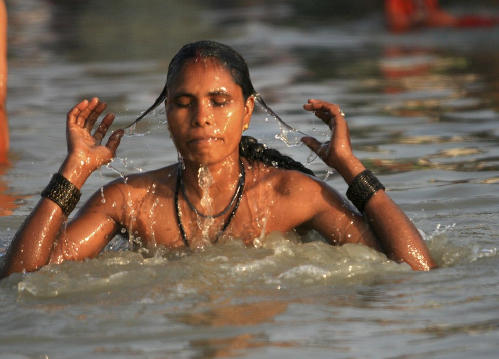 Girl Bathing in the River