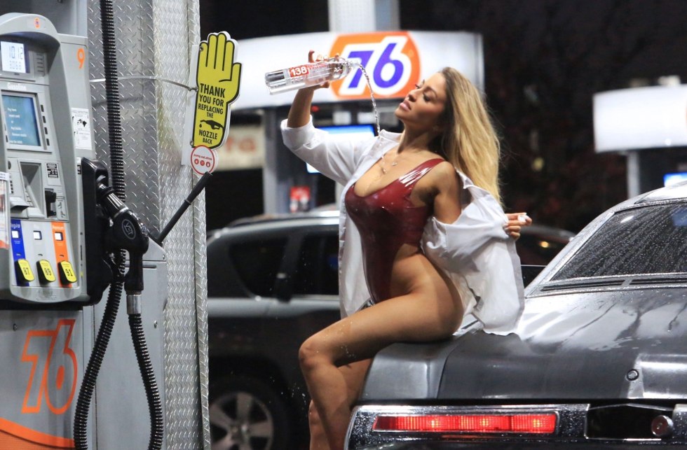 Girl at the gas station