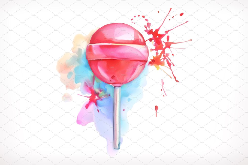 Chupa Chups with watercolors