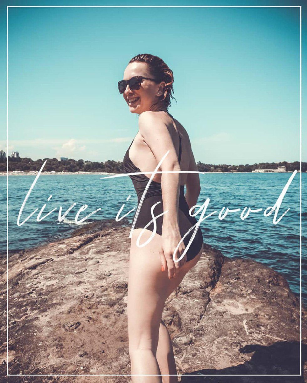 Victoria Bulitko in a swimsuit