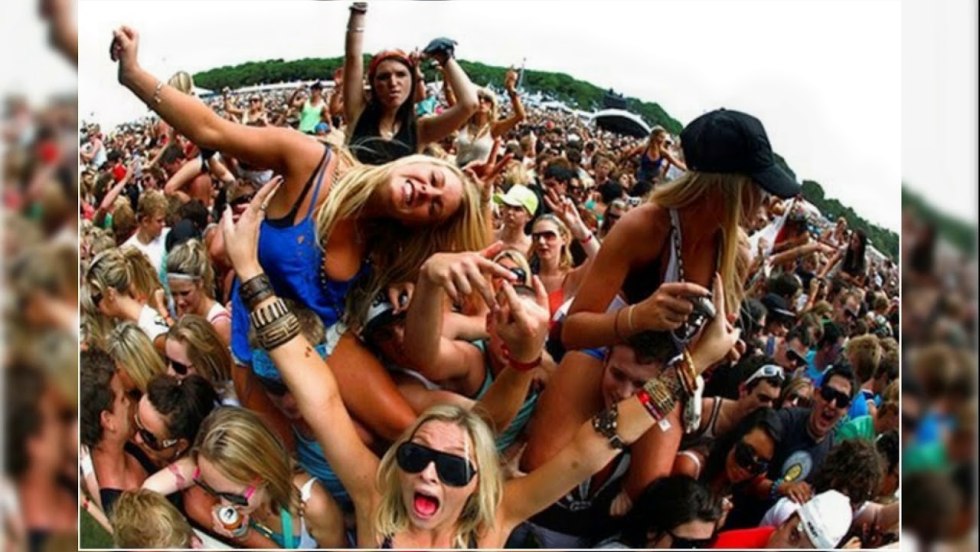 Girls at the rock festival