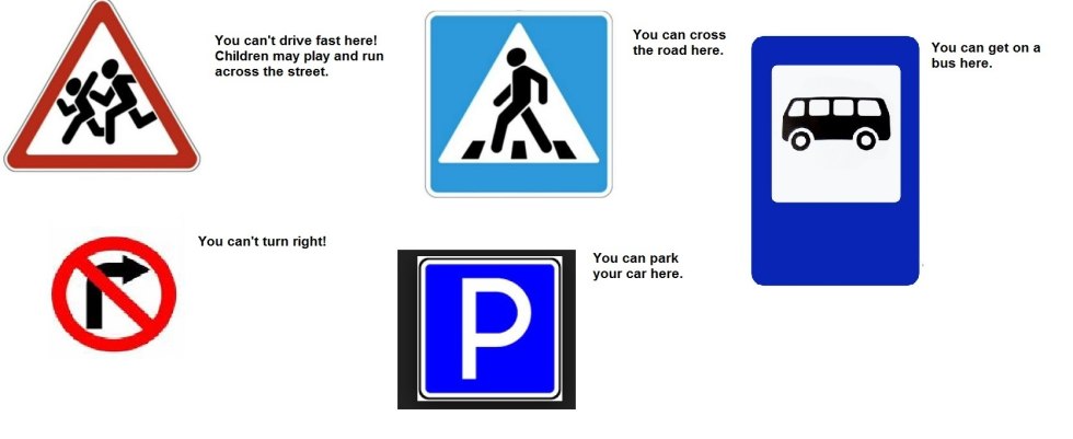 Road signs in English with can t 。i can