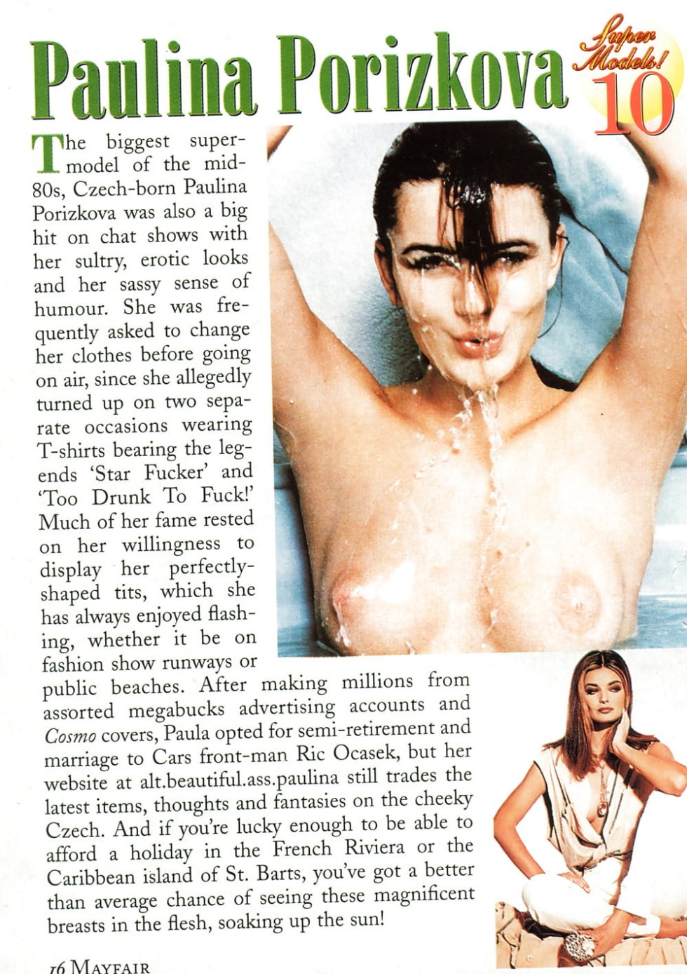 Paulina Porizkova in his youth naked