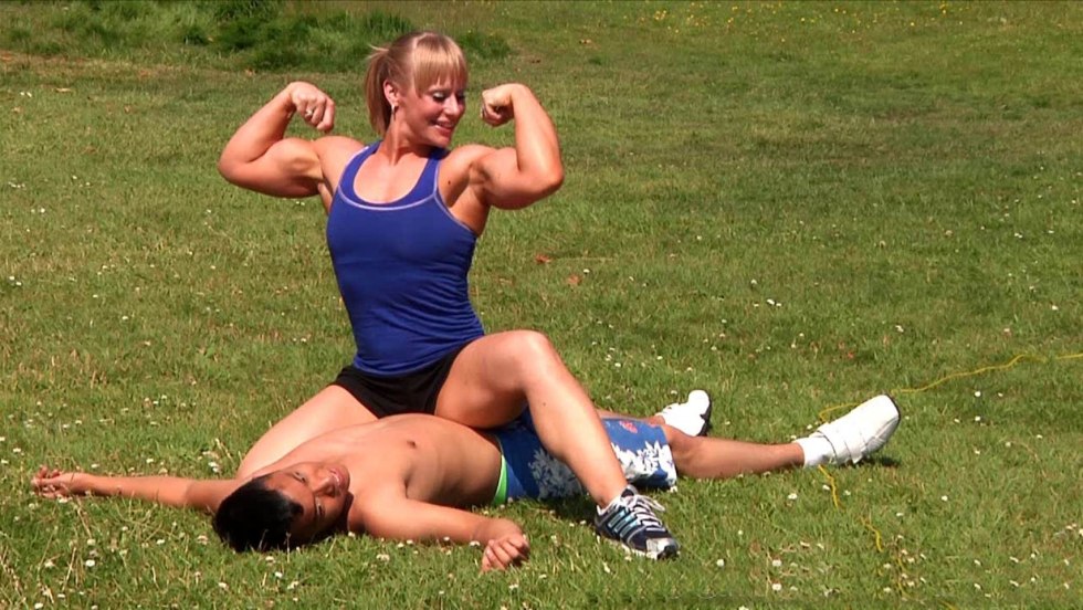 Muscles struggle girl