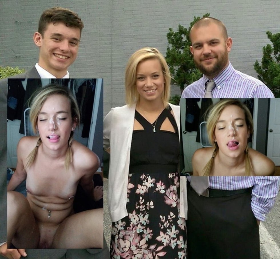 Girl naked among dressed