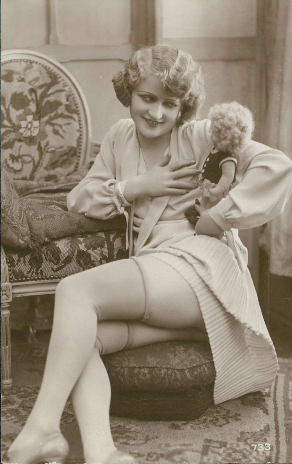 Monica Bellucci in a corset and stockings