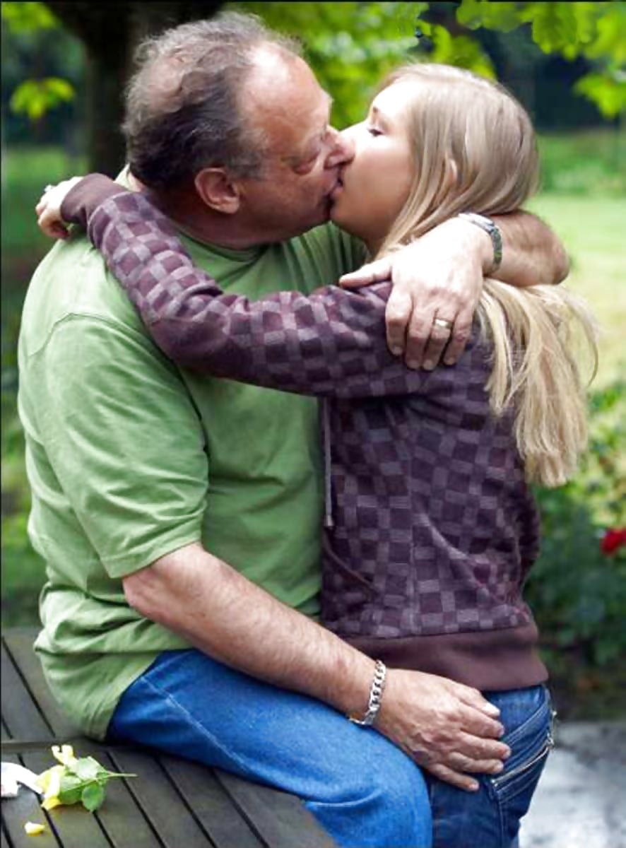 Old man with a young girl