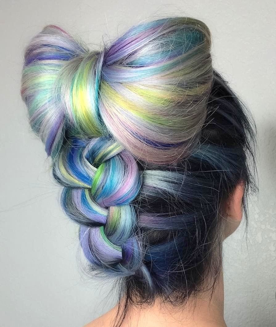 Hairstyle two bundles with braids