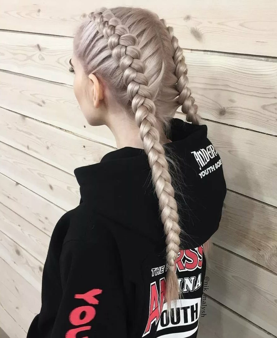 Two braids for long hair