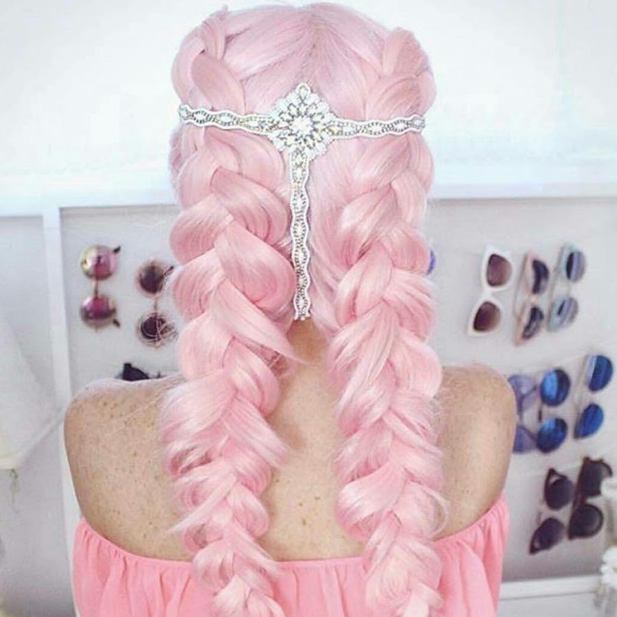 Wig pink braid