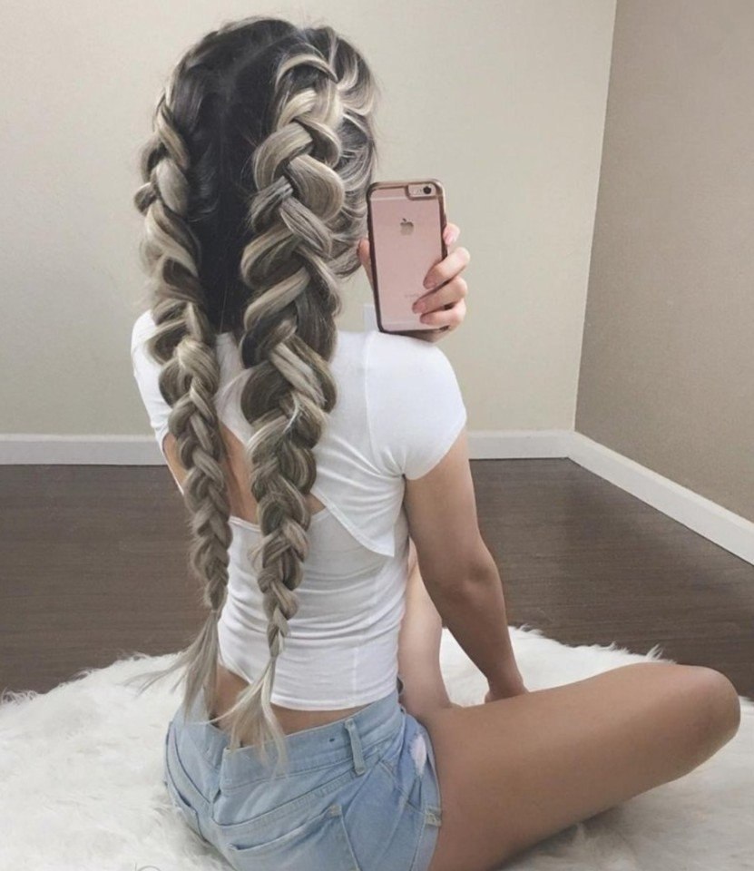 2 pigtails with kanecalon purple