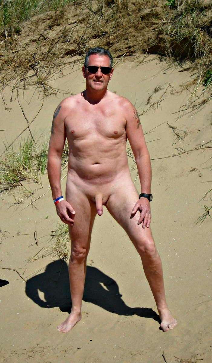Naked mature man with a member