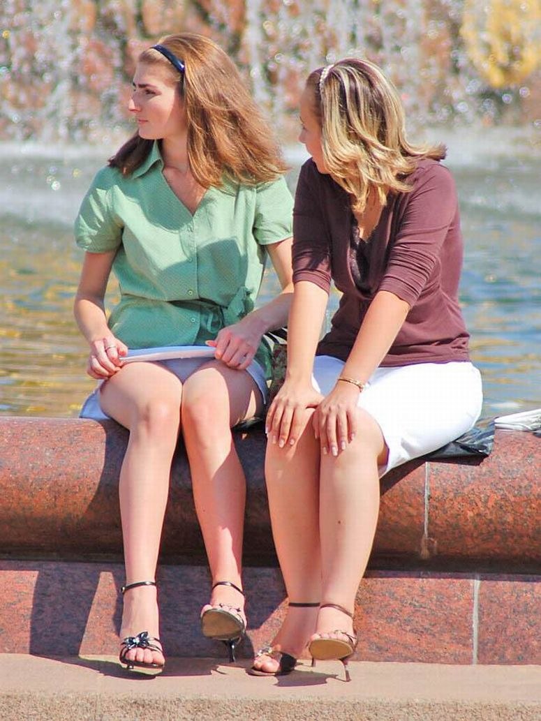 A short dress lifted up