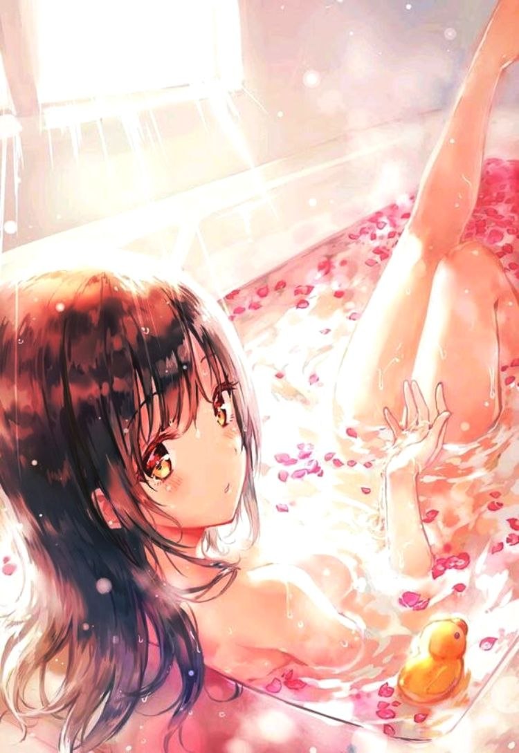 Anime girl in the bathroom