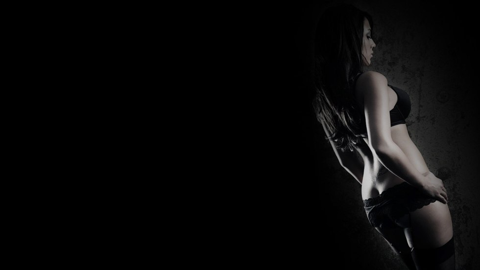 Black background girl