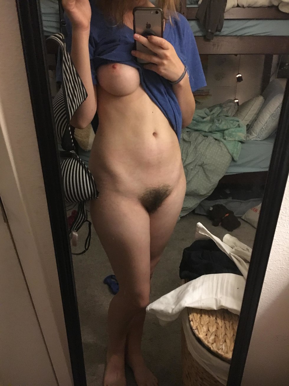 Big boobs hairy lady selfie