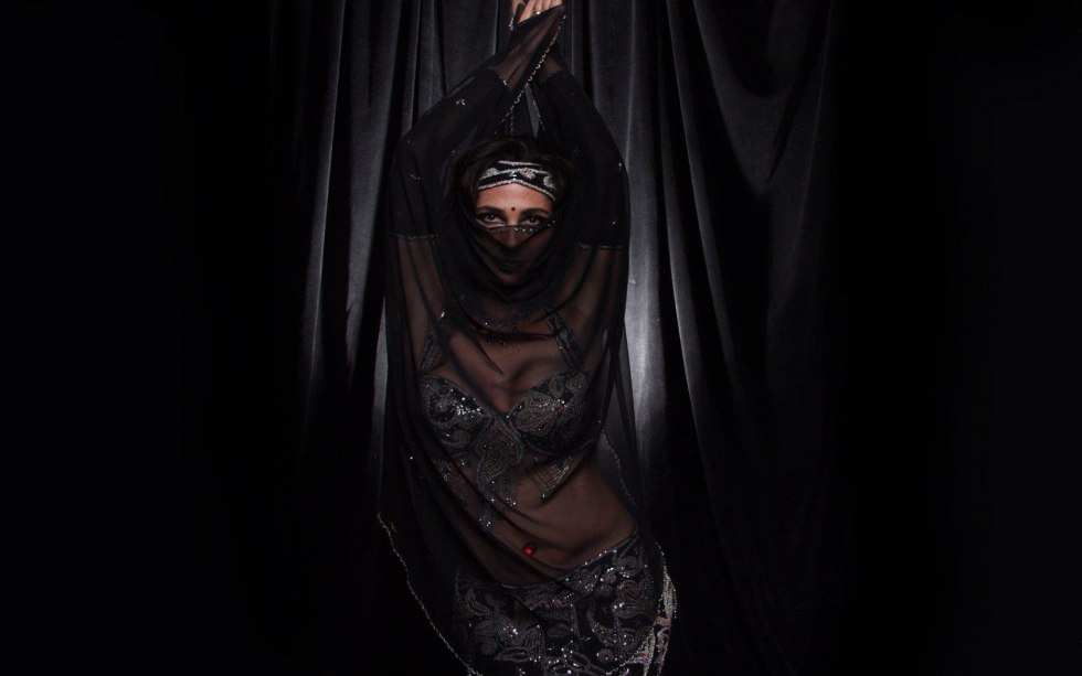 Eastern dancer with a veil