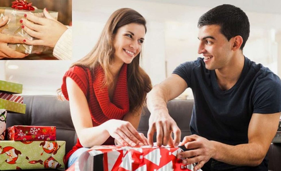 The man gives a gift