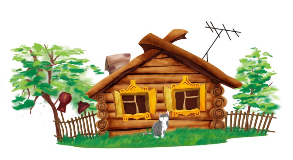 Cartoon wooden house