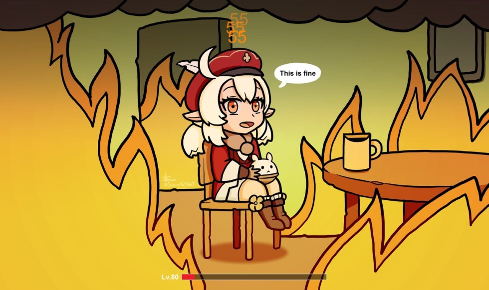 Cartoon house on the edge of the forest