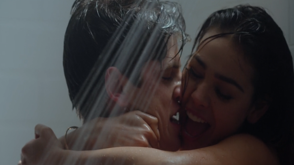 The guy peeps in the shower