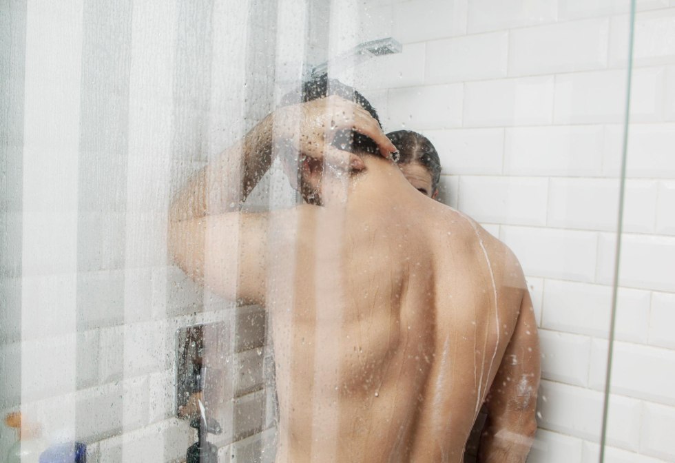 Man and woman in the bath