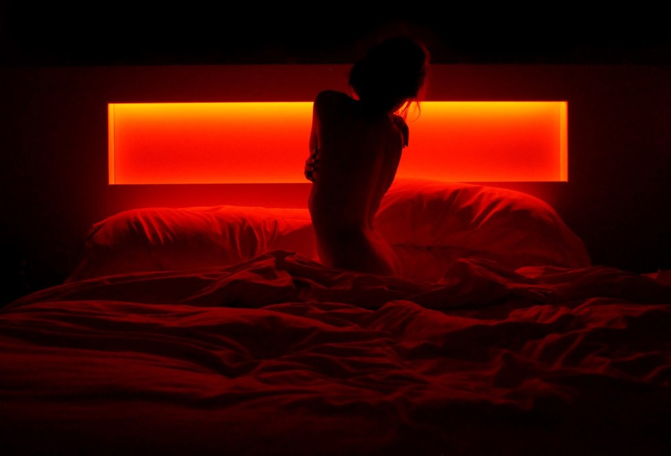 The bed in the dark