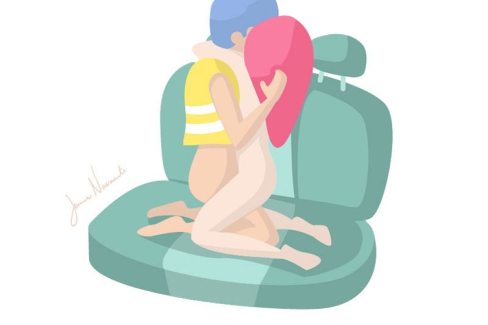 Poses in the car in pictures