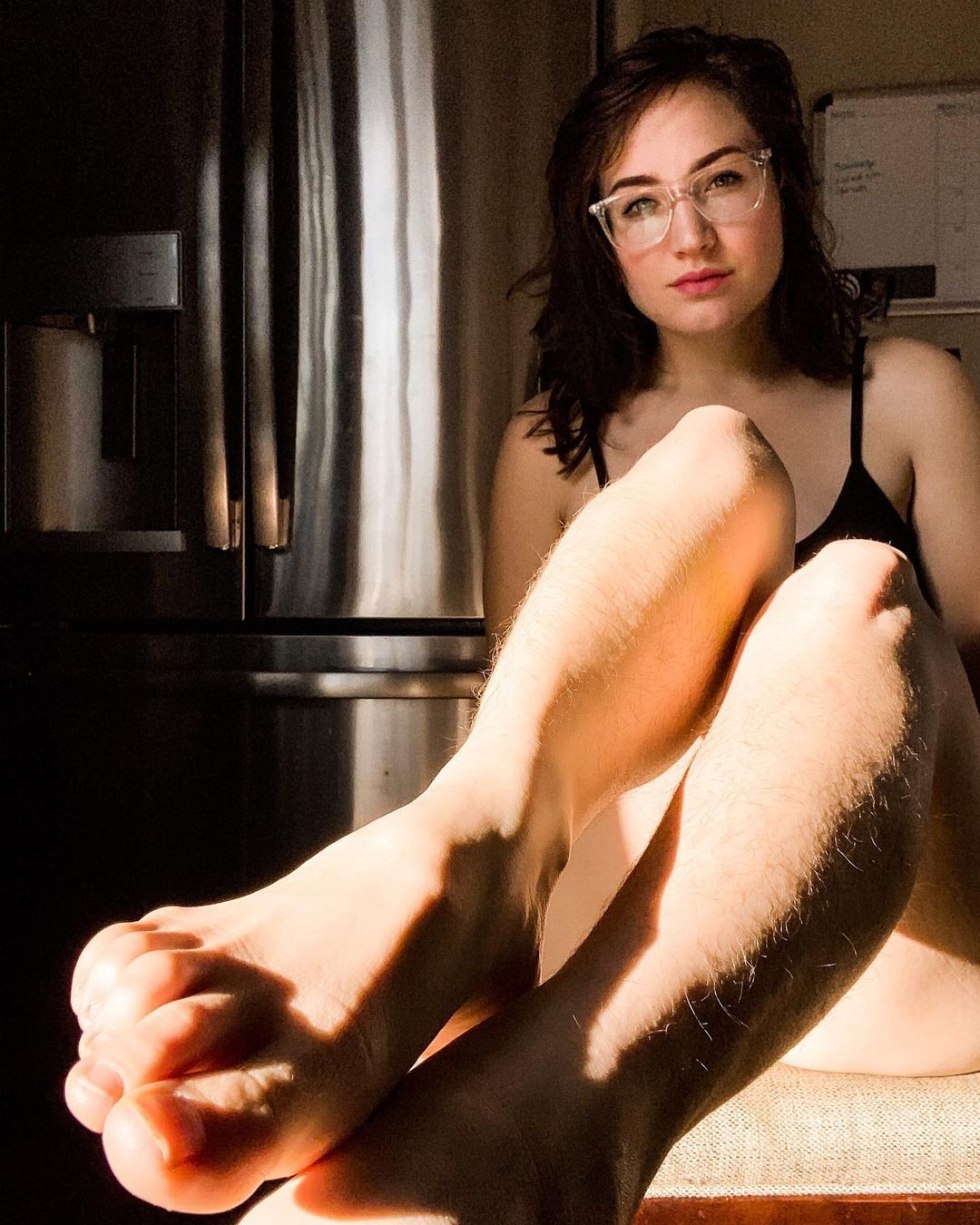 Beautiful unshaven female legs