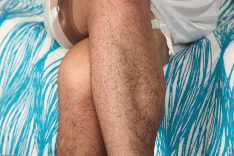 Very hairy female legs