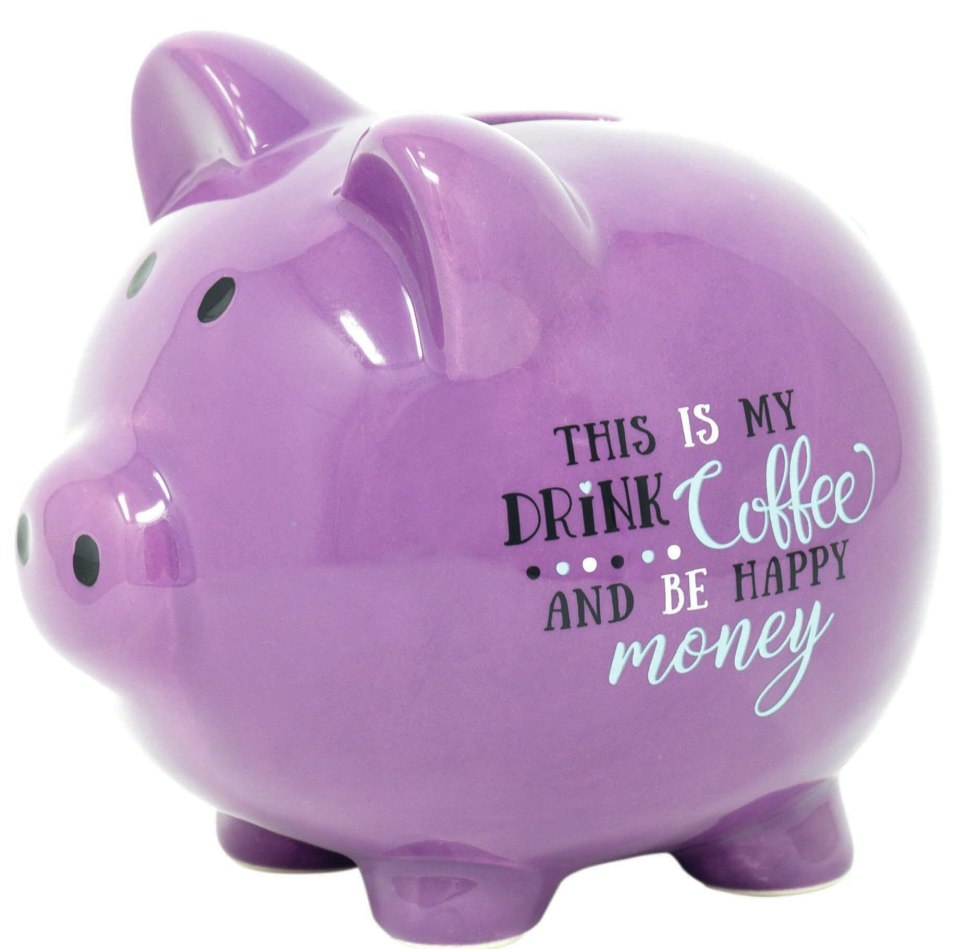 Girl with a piggy bank in her hands