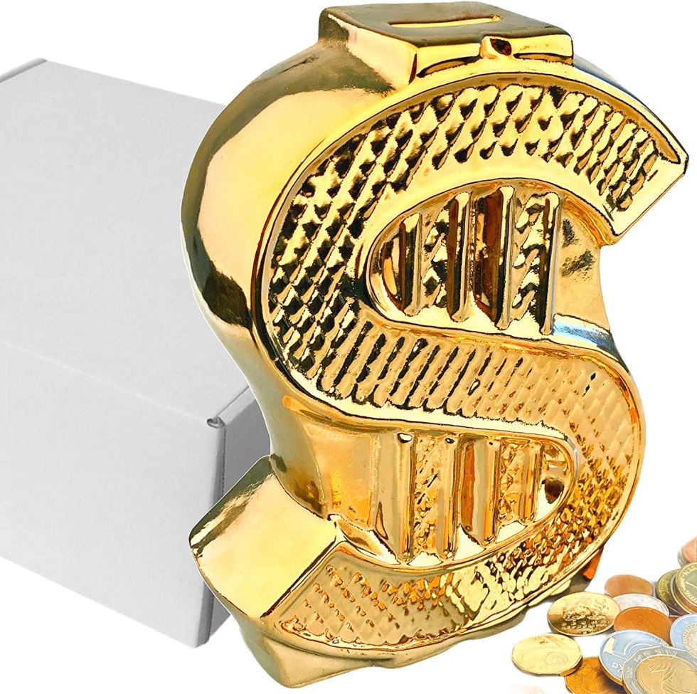 Cool inscriptions on the piggy bank